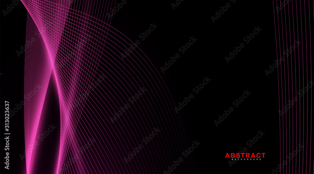 Canvas Prints abstarct geometric background. glowing line wave on dark. new texture for your design.