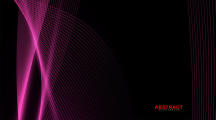 abstarct geometric background. Glowing line wave on dark. New texture for your design.