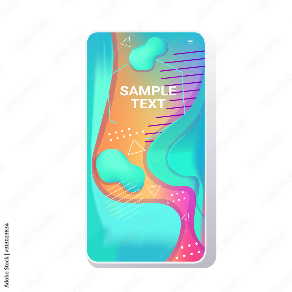 Poster web template dynamical colorful gradient abstract banner flowing liquid shape fluid color smartphone