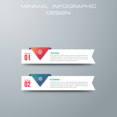 Infographic template with 2 options, workflow, process chart,Timeline infographics design vector can be used for workflow layout, diagram, annual report, web design, steps or processes. - Vector