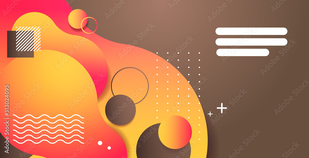 Poster web template with blank bars dynamical colorful gradient abstract banner flowing liquid shape fluid 