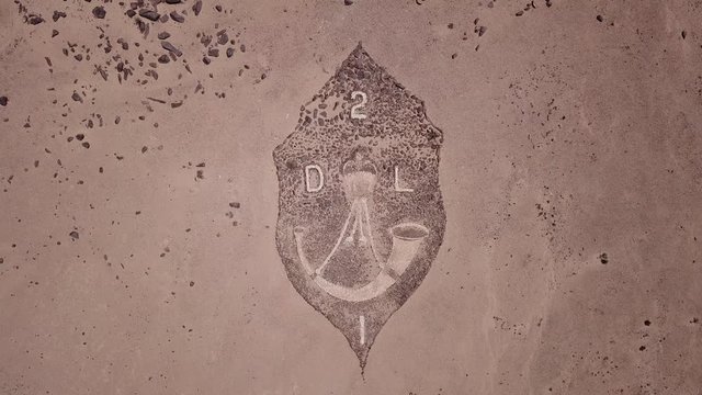 4K aerial drone video of Regimental Badges National Monument, made by soldiers of Second Durban Light Infantry and Transvaal Scottish Regiment during WW1 in German South-West Africa, presently Namibia