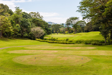Landscape at the golf course. Tropical zone