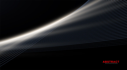 abstarct geometric background. Glowing line wave on dark. New texture for your design.