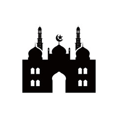 Mosque symbol vector. Islamic mosque vector. Islamic icon.