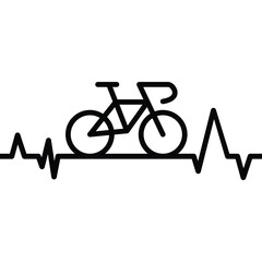 Bicycle Life vector illustration. Bicycle with Pulse icon.