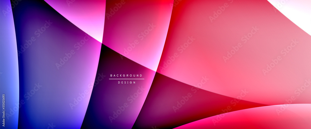 Poster wave liquid style lines with shadows and light on gradient background. trendy simple fluid color gra