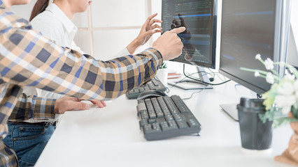 Programmer working in a software development and coding technologies. Website design.Technology...