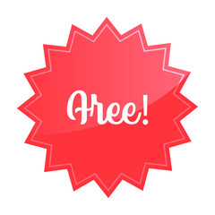 Free badge, red star promotional sticker