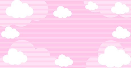 Abstract kawaii Clouds cartoon on sky background. With pastel gradient. Concept for children and kindergartens or presentation