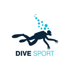 Scuba Diving Logo Design Vector Template