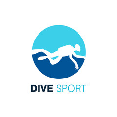 Scuba Diving Logo Design Vector Template