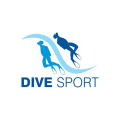 Scuba Diving Logo Design Vector Template