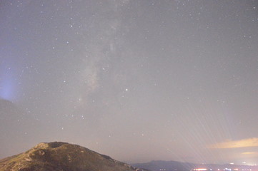 landscape with moon and stars