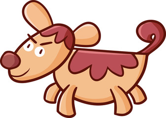 Cute and funny brown abstract dog smiling