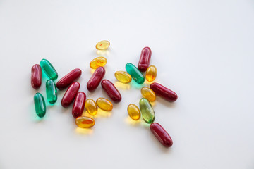 concept of medical, chemicals or scientific laboratory research and Innovation in the laboratory. Drugs, vitamins and scientific equipment for laboratory use Various laboratory equipment