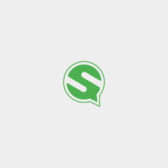 Letter S Chat Vector Template Logo Design