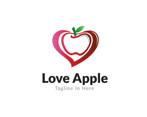 Apple love heart logo design inspiration