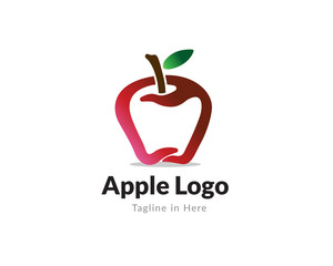 red natural apple logo design inspiration