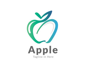 green natural apple logo design inspiration