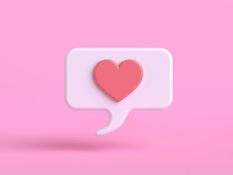 3d rendering heart shape pink background 