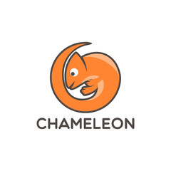 chameleon logo Design Vector illustration 