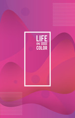pink waves colors with life in color abstract background