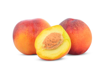 Peach isolated on white background
