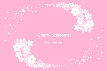 Cherry flowers frame design