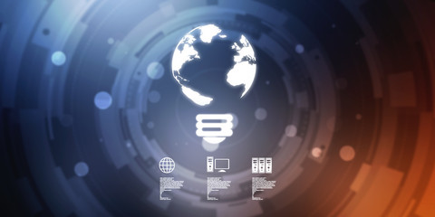 2d illustration bulb future technology, innovation background, creative idea concept 
