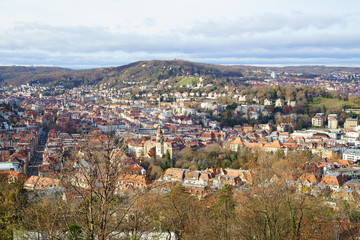 Fototapeta na wymiar View over Stuttgart, capital of Baden-Wuerttemberg, Germany