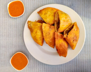 Shabhaley or Shafali or Sefali or Shaphaley. Tibetan food