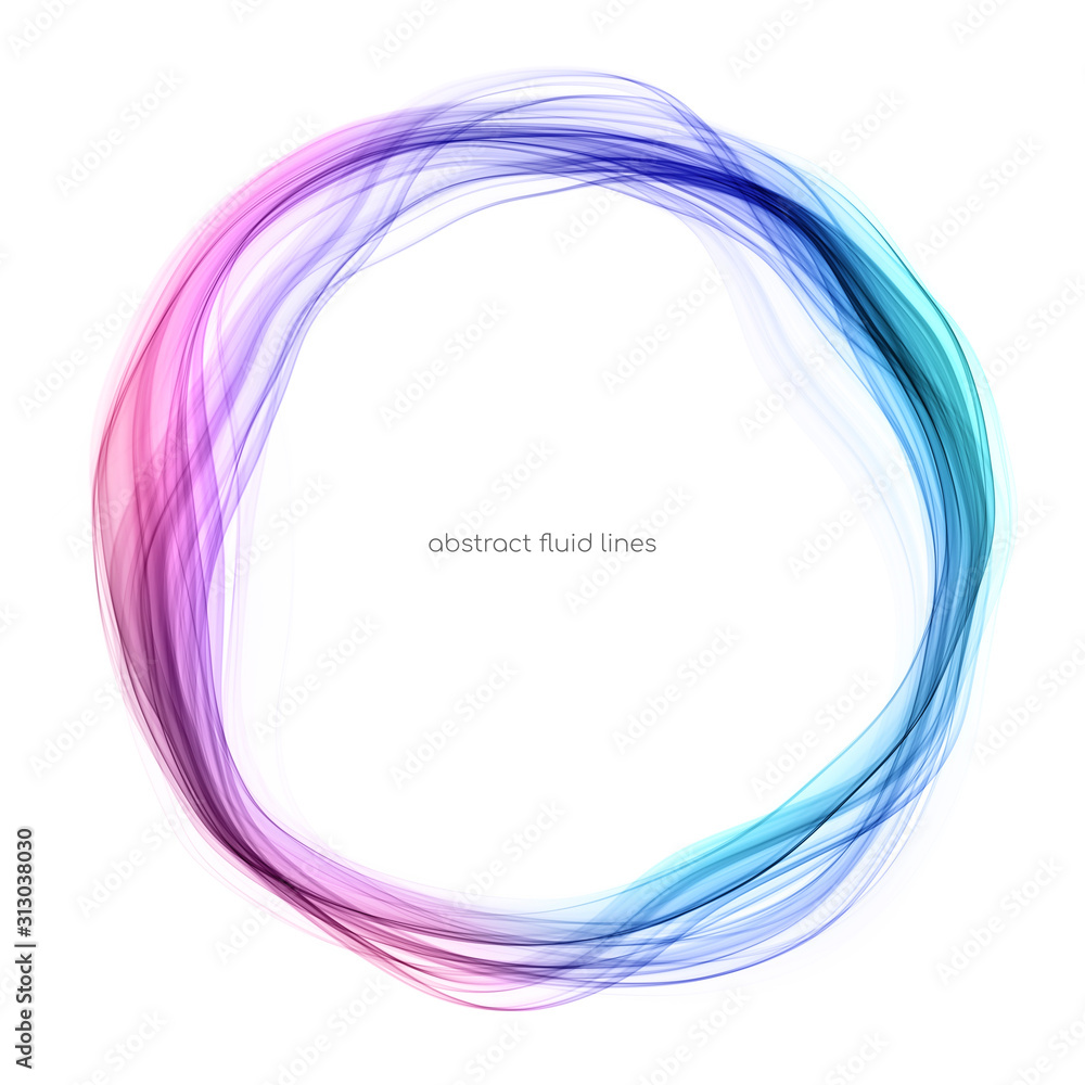 Aufkleber Abstract circle lines round ring frame colorful light flowing isolated on white background with empty space for text.