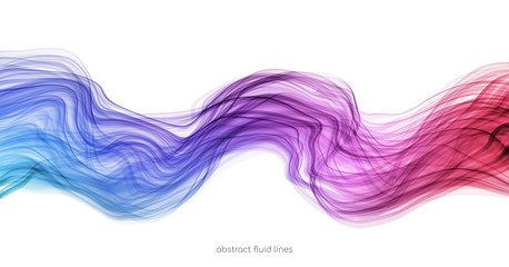 Fototapeta na wymiar Abstract colorful transparent lines wavy flowing smoke isolated on white backgrounds
