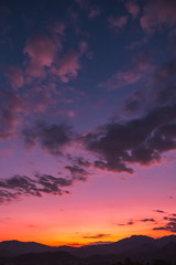 Fototapeta na wymiar Sunset scene, Orange, pink and purple color.