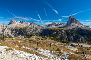 Stellung aus dem Ersten Weltkrieg auf dem Monte Piana, Dolomiten