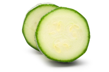 Zucchini (cucumber) isolated on white with clipping path.