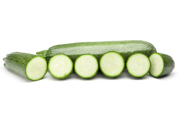Zucchini (cucumber) isolated on white with clipping path.