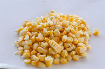 Yellow Corn On White Background