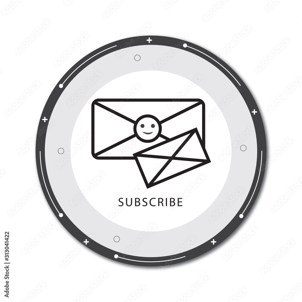 Poster set of two blank realistic envelopes for documents