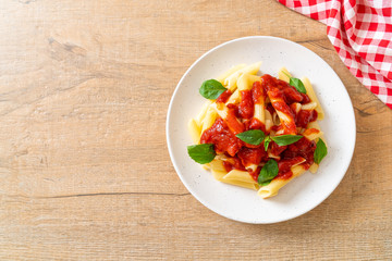 Penne pasta in tomato sauce
