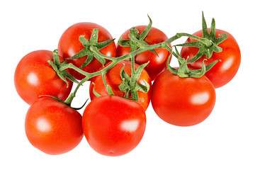 Fresh tomato isolated on white background with clipping path