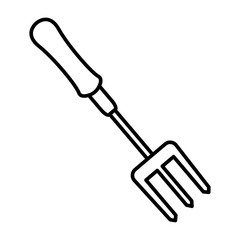 Fork garden icon vector in simple design