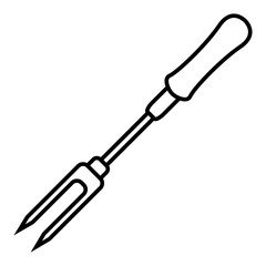 BBQ Fork icon vector in white background