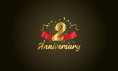 Anniversary celebration background. with the 2nd number in gold and with the words golden anniversary celebration.
