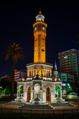 Naklejka premium Izmir clock tower. The famous clock tower became the symbol of Izmir