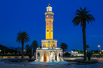 Fototapeta premium Izmir clock tower. The famous clock tower became the symbol of Izmir