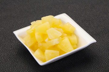 Marinated pineapple pieces