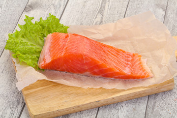 Piece of raw salmon