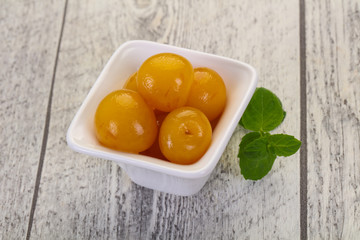 Yellow ripe cherry dessert